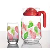 Large Capacity 1640ml Glass Water Pitch 7 pcs Set With Decal