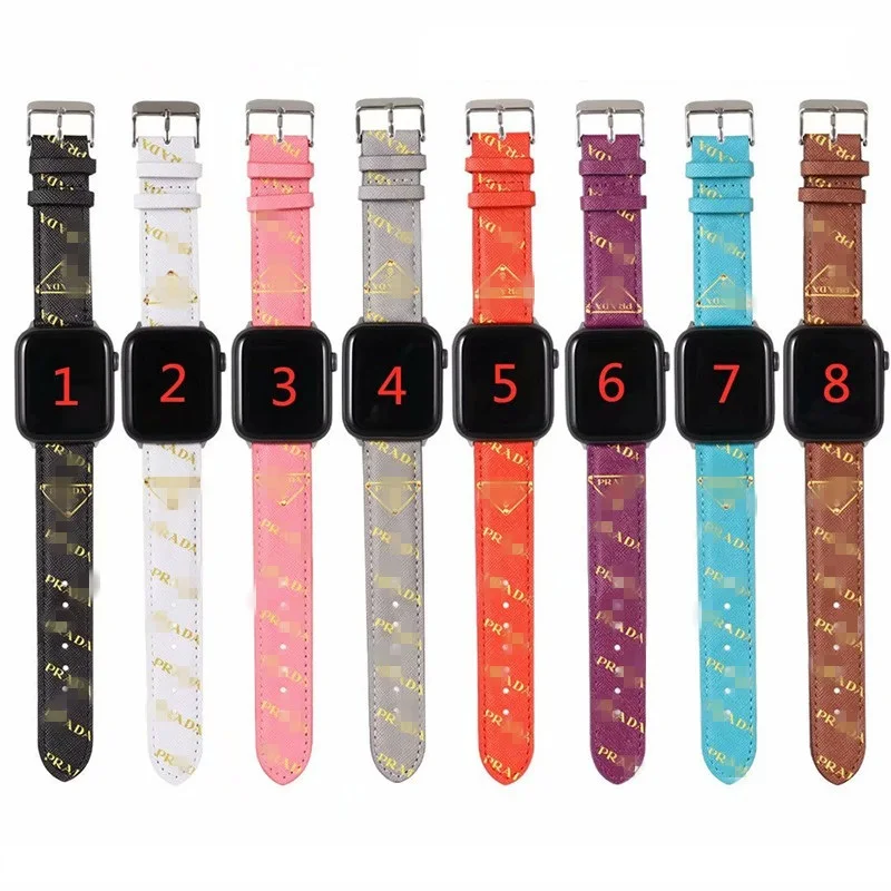 

Fashionable Leather Watch Strap 22MM Luxury designer bandas de repuesto reloj for apple iwatch series 6 5 band 44 42 40 38 mm, Various colors to you choose
