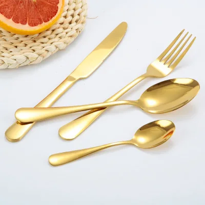 

Reusable Stainless Steel PVD Plated Gold Cutlery Set