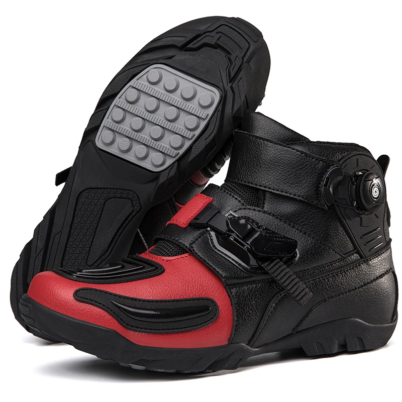 

Fashion Motorcycle Riding Boots Men Motorcycle Shoes Anti-Slip Motocross Moto Ankle Shoes Outdoor Cycling Sneakers Off Road