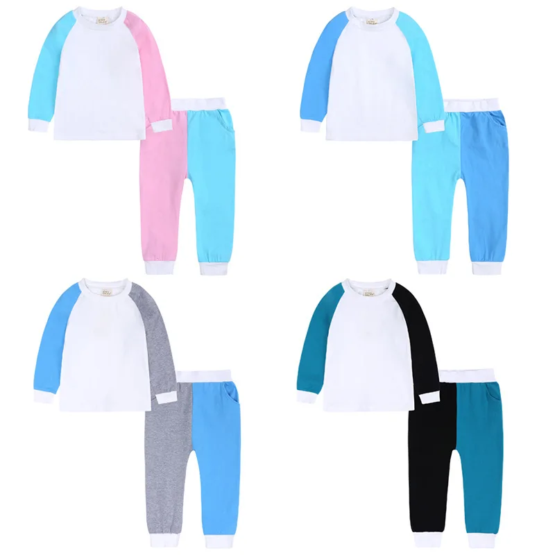 

16 Colors girls clothing sets organic baby clothes Kids pajamas set kids tales clothing two piece pants set M736