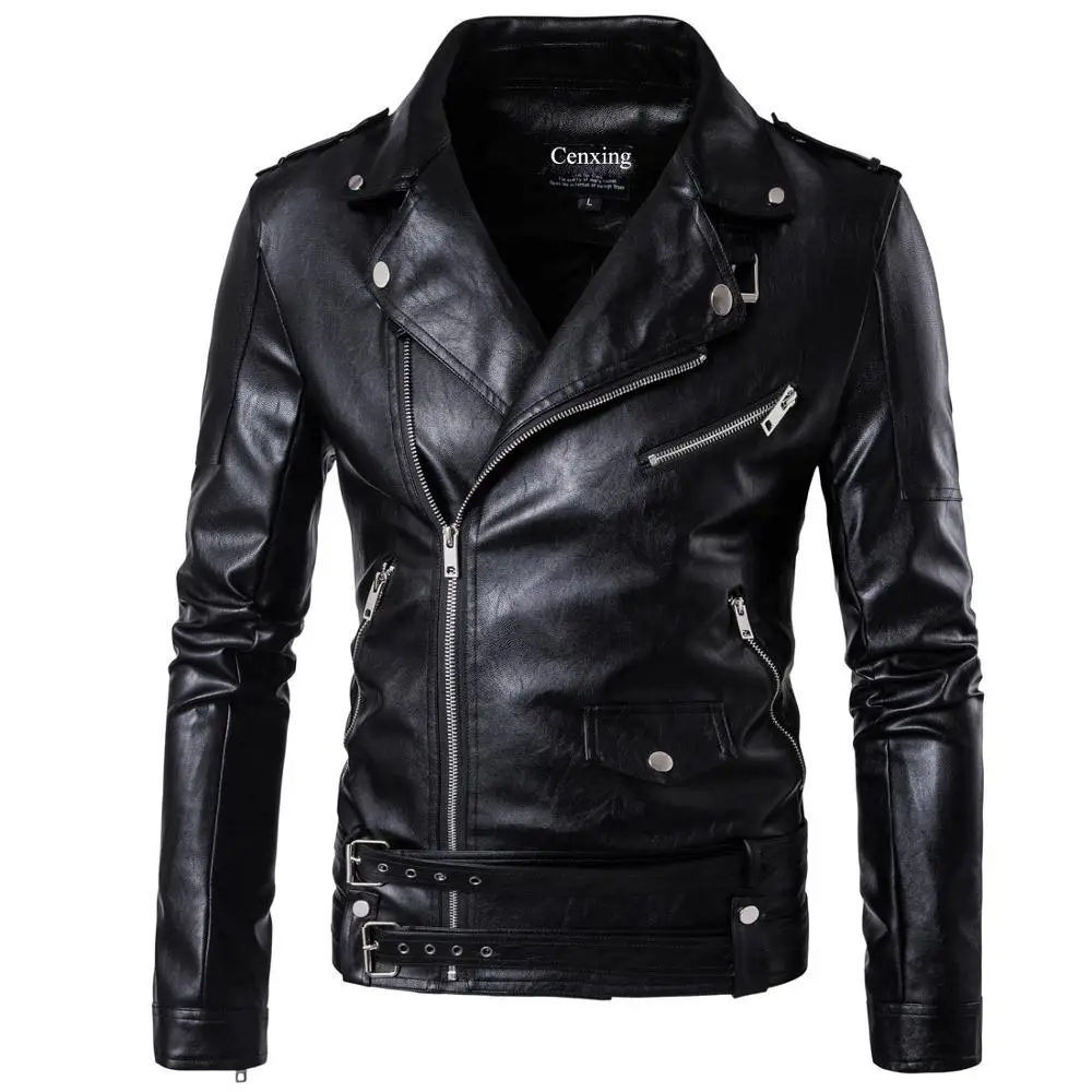 

1pcs accept mens leather jackets Autumn Winter PU leather jackets men black leather jacket for men