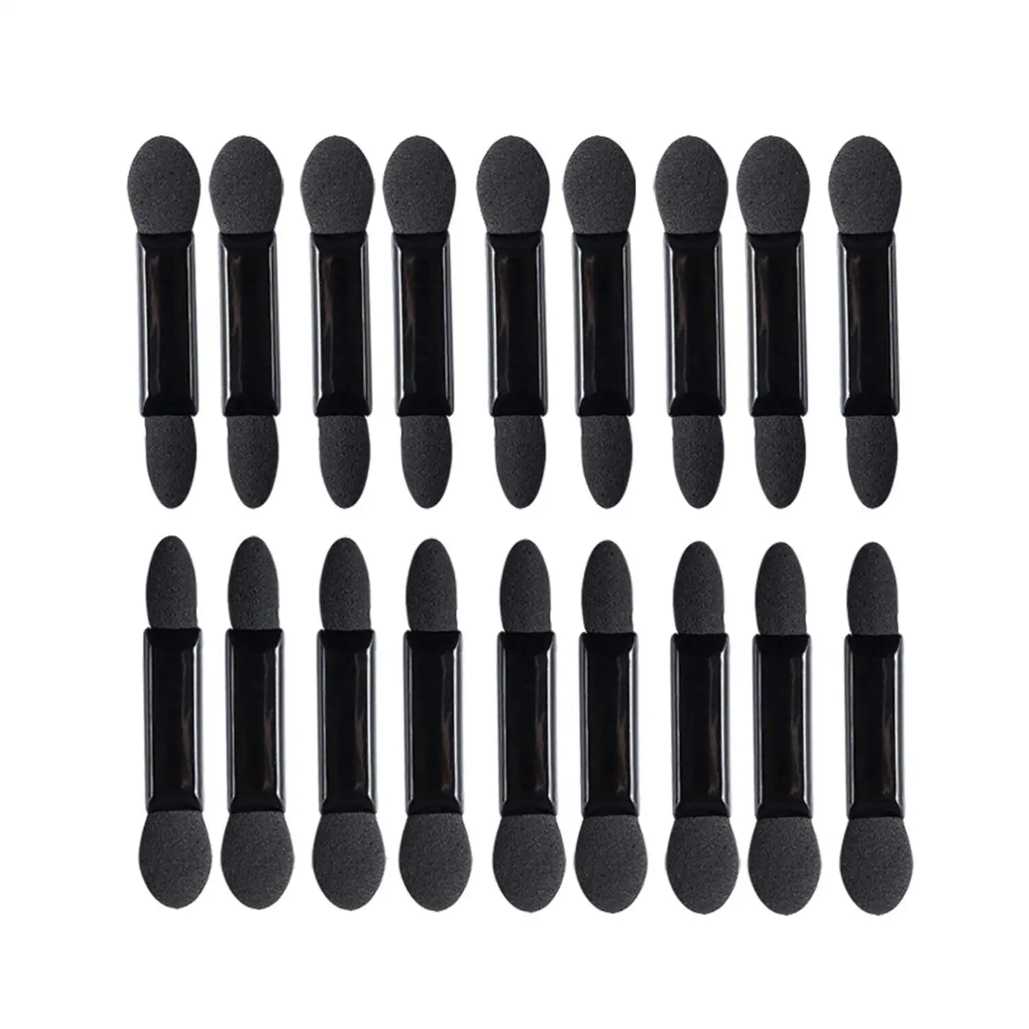 

100pcs Eyeshadow Applicator Eye Makeup Sponge Double Ended Make Up Supplies Portable Eye Shadow Brushes Nail Art Powder Brush, Black