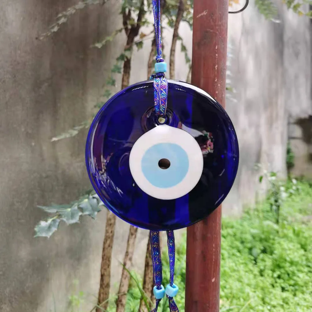 

Luxury Home Decor 15*15cm Evil Blue Glass Eye Wall Decor Hanging Turkish Style Interior Decorations