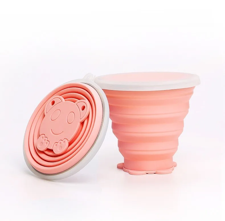 

250ml Reusable Silicone Foldable Water collapsible coffee cup, Green,blue,purple,pink, gray, light grey