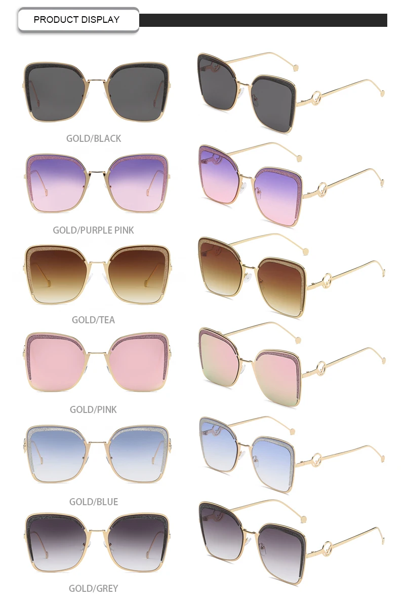 Oculos De Sol Ray Band Square Diamond OEM Women Cat Eye Sunglasses