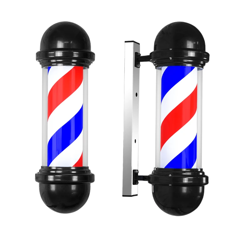 

Barber Pole Retro Barbershop Pole Led Light Red White Blue Stripes Outside Illuminating Rotating Hair Salon Barber Pole, Customized