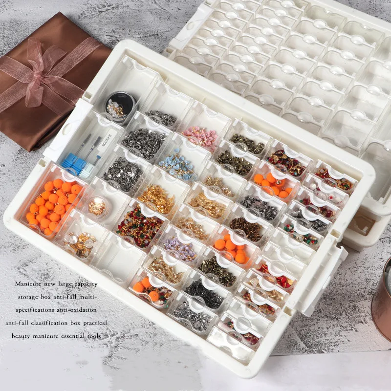 

Hot Sale Acrylic Transparent Nail Decoration Box, White