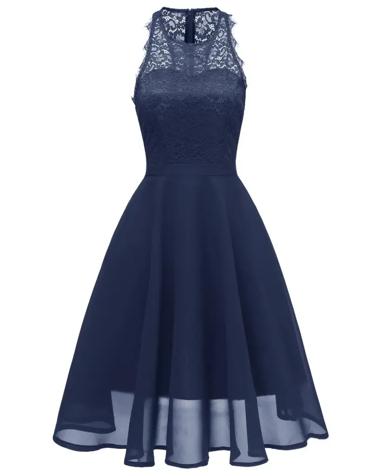 2019 Dropship Clothes Lace Upper Scoop Skater Dress Mother Of The Bride Dress