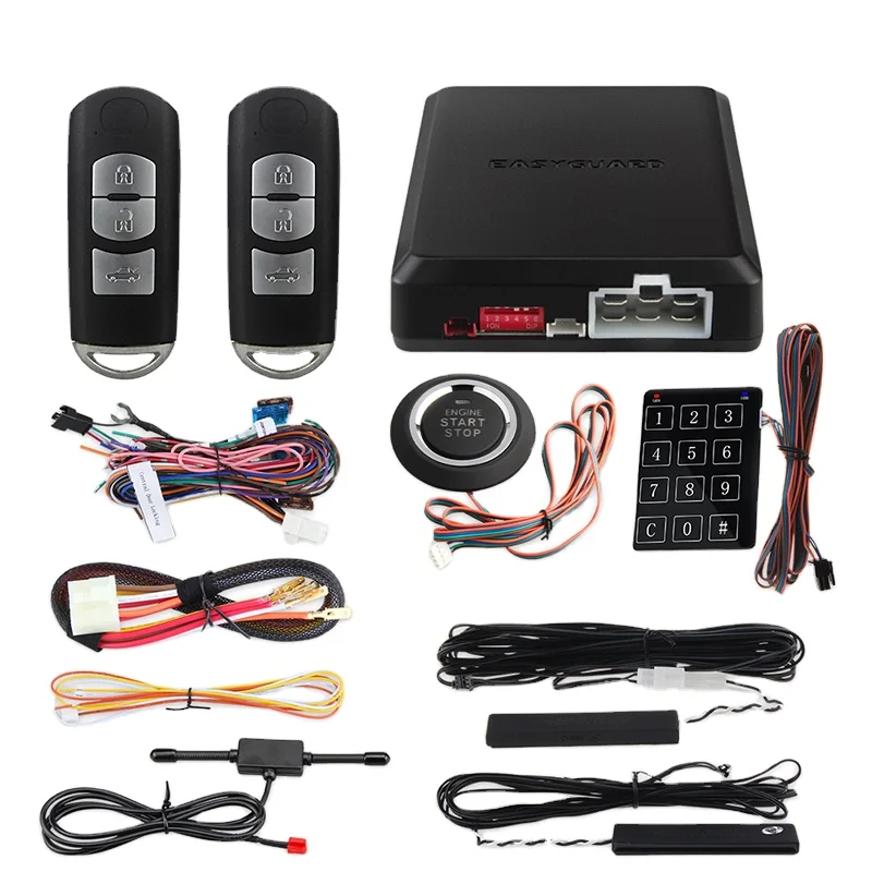 

EASYGUARD EC002-MA RFID PKE Car Alarm System Passive Keyless Entry touch password entry & remote engine start