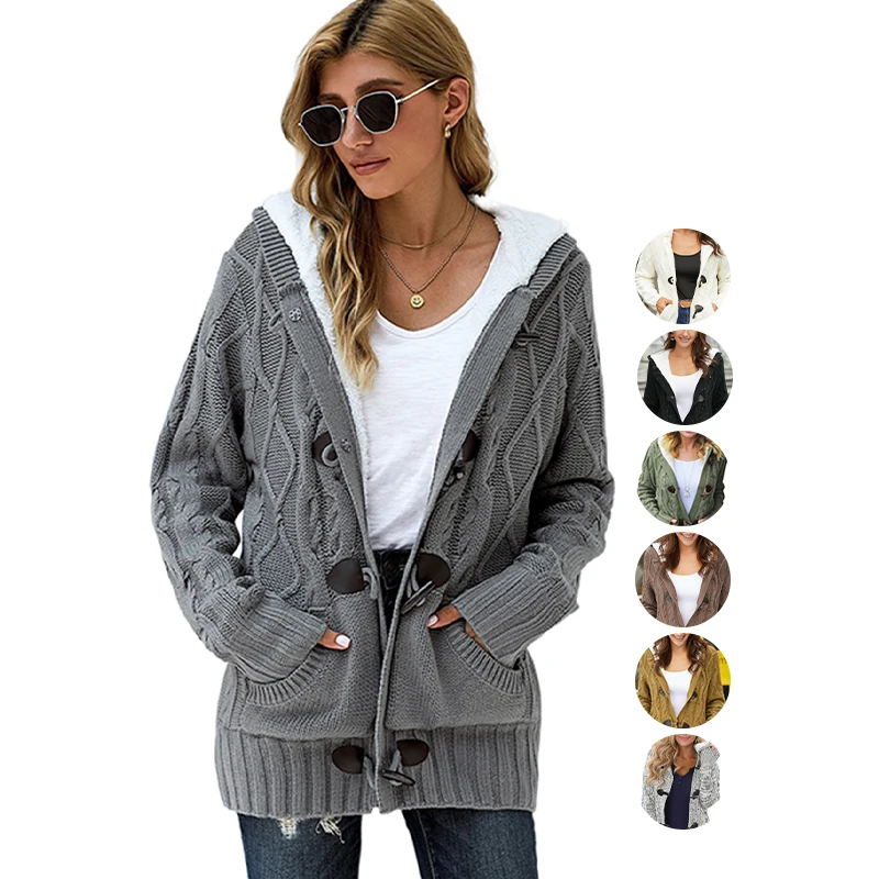 

High Quality Ladies Winter Cardigan Knited Loose Pullover Women Sweaters