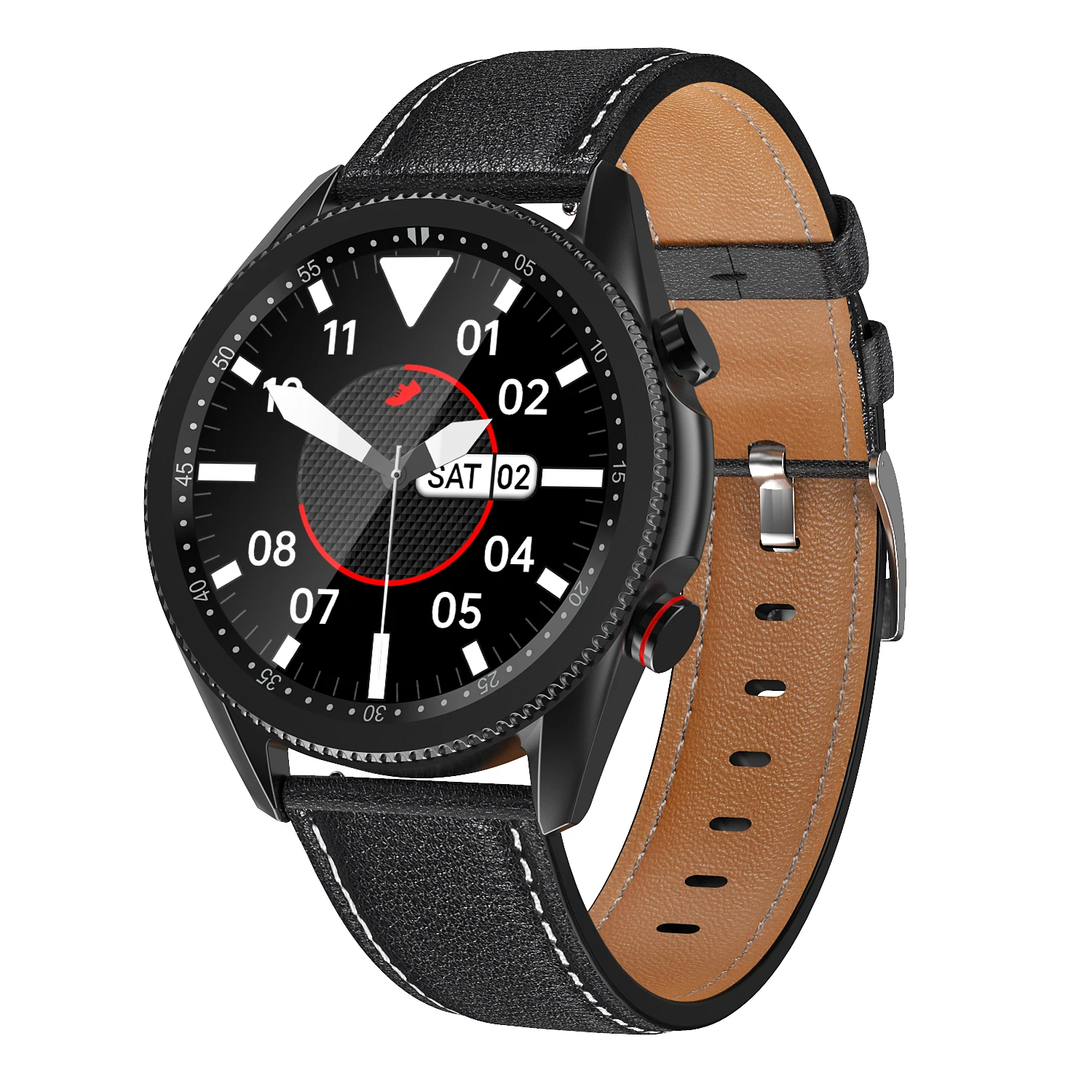 

Business Style M98 Smart Watch BT Call MP3 Leather Watch Strap Heart Rate Fitness Tracker Sports Men Android IOS Smartwatch