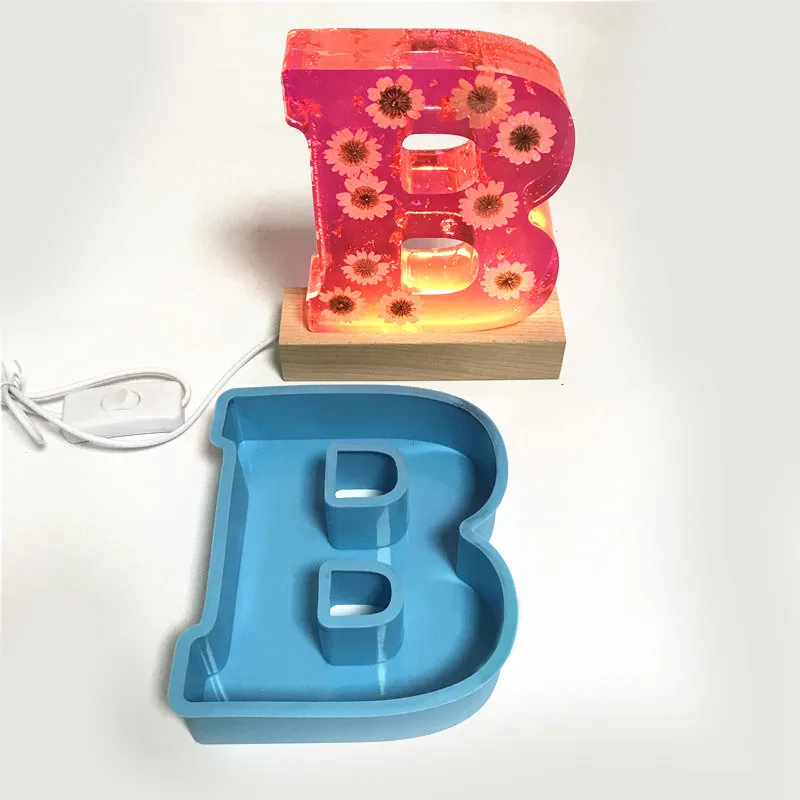 

Y2204 26 letters Individual letters moulds DIY Alphabet Molds Resins For Silicone Mold And Lamp Holder, Blue