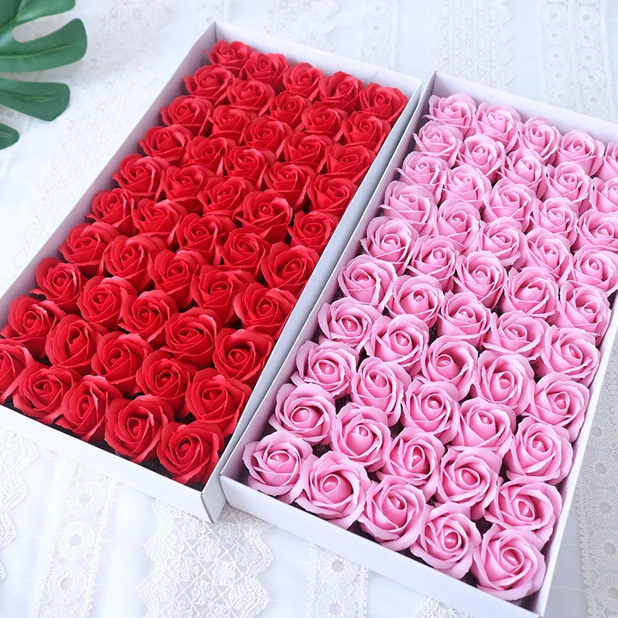 

C-SF001 Artificial Three layers New Luminous Soap Rose Flower Head