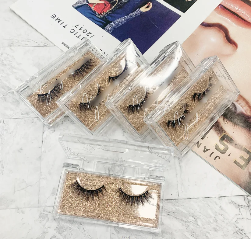 

Miyalashes wholesale custom logo plastic empty lash box clear acrylic lash box, Natural black, color lashes