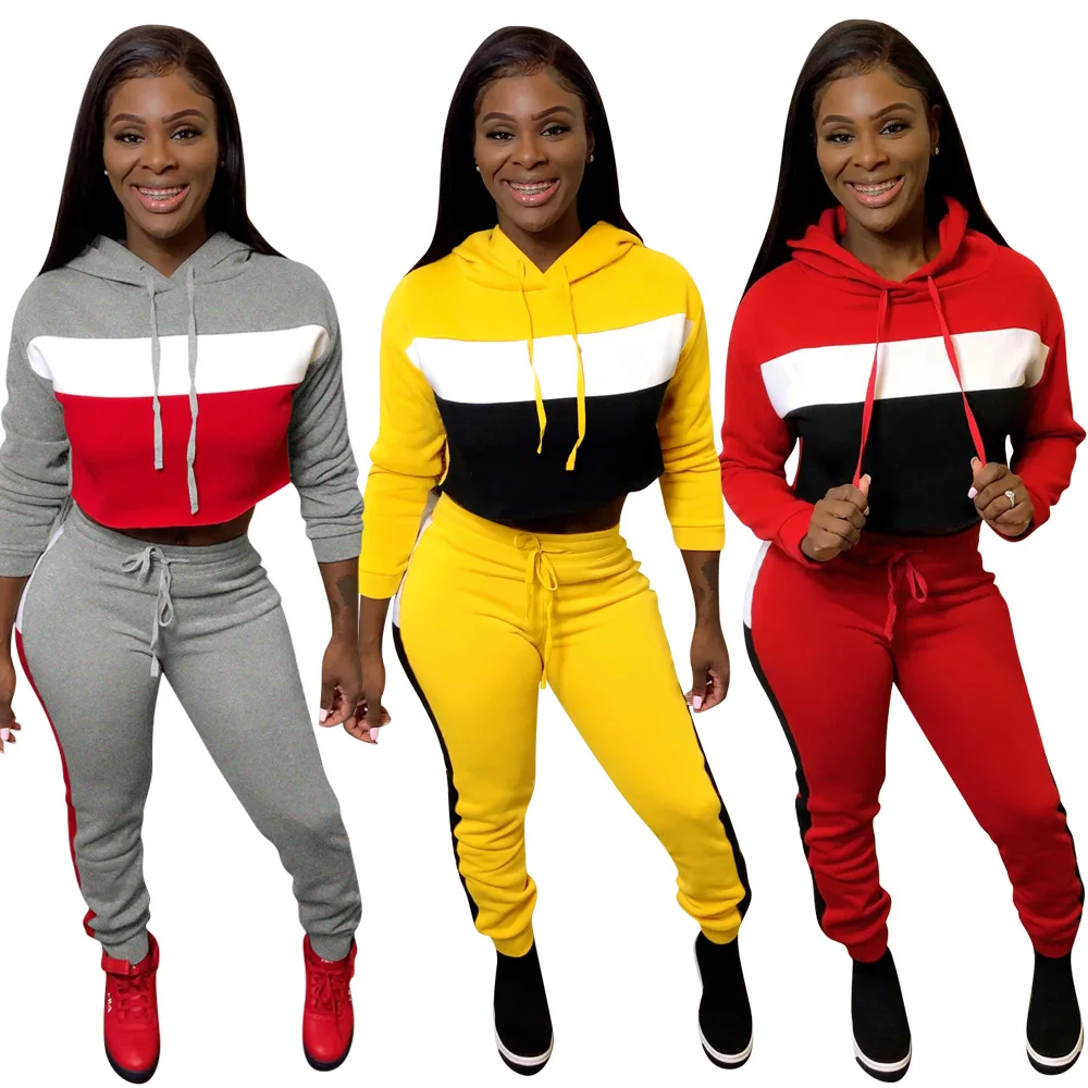 2020 New Arrivals Womens Sets 2 Pieces Sweatsuit Pullover Hoodies Sweatshirt Suits Outfit Two Piece Women Tracksuits Y12320