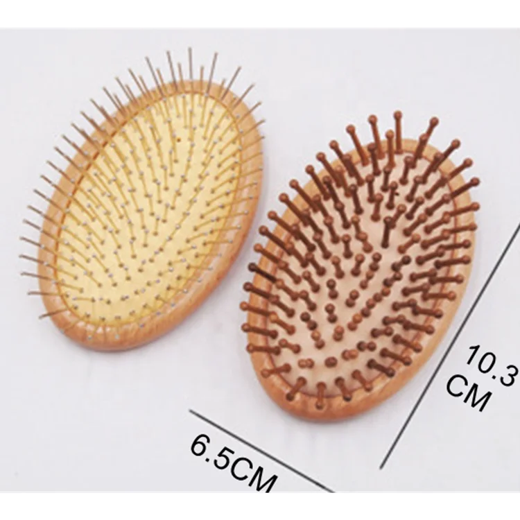 

Travel Portable Breathable Improve Head Itch Mini Hair Brush Beech Wood Wooden Comb, As pics