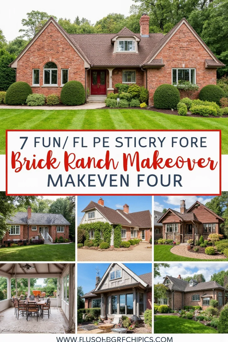 Family-friendly painted brick ranch exterior