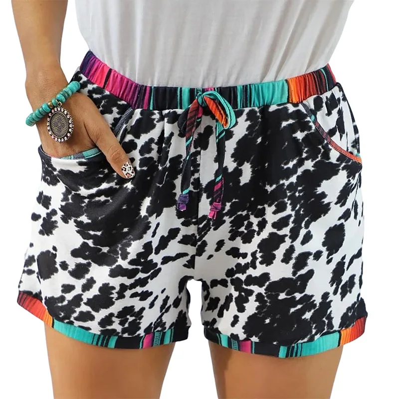 

Women Cow+ Serape Cattle Up Crazy Train Shorts, Picture