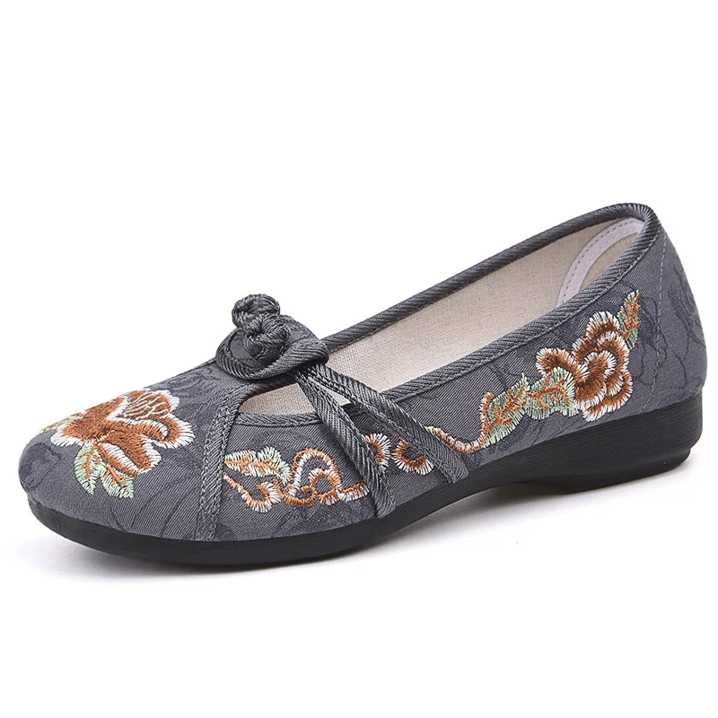 

1616 Women's Shoes Wholesale Socks Sneakers Old Beijing Embroidered Ethnic Style Ladies Casual Daily Shoes, Grey,black,red,pink