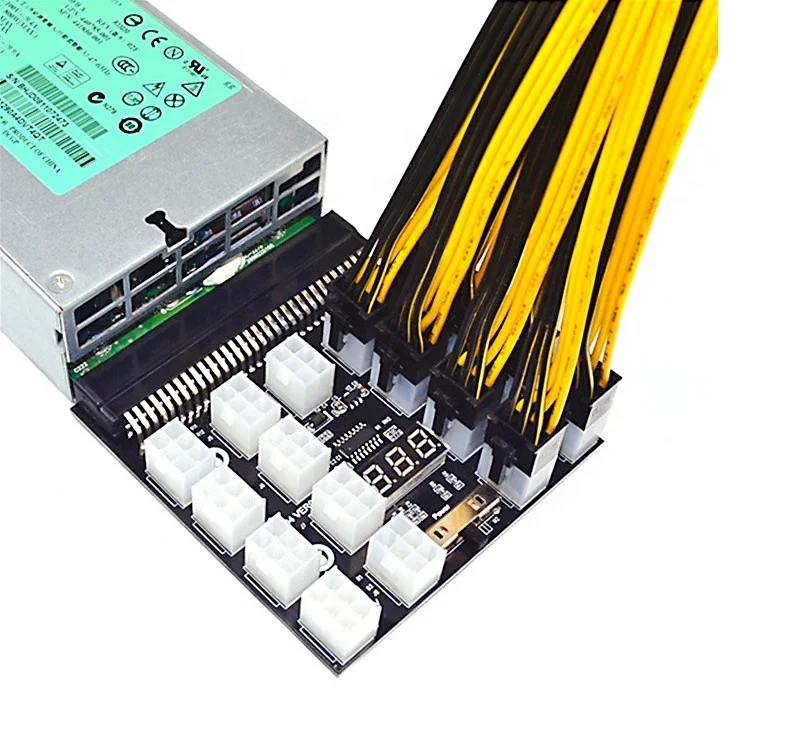 

Profession minning PCI-E Power Supply Breakout Board Adapter 17 Ports 6Pin 12V PSU GPU Graphics Card Power Adapter, Black