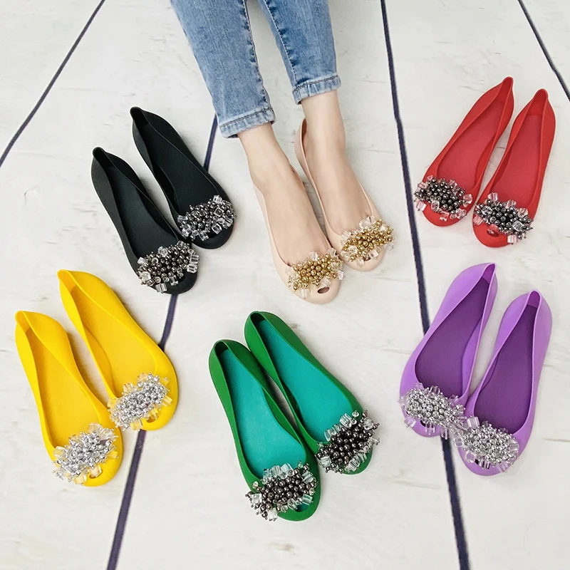 

Sandals Wholesale PVC Women New Fashion China Flat Jelly Shoes for Ladies, Picture color