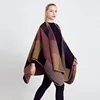 Fall and Winter New Type Cashmere Shawl Woman Scarf Blue Patchwork Geometric Pattern Thickening Warm Cape Scarf