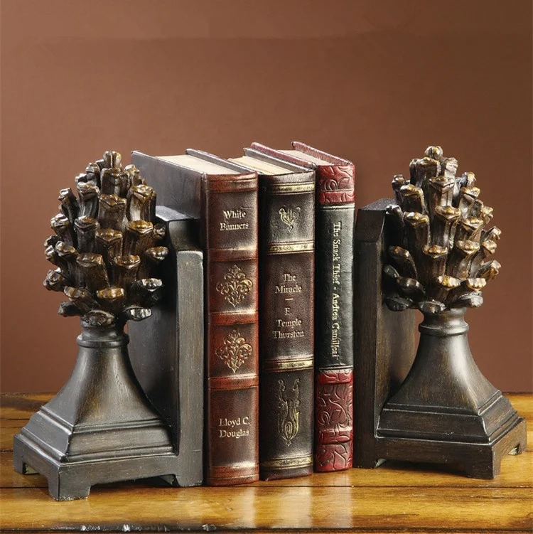 Wholesale Unique Rustic Resin Pinecone Bookends Decorative Buy
