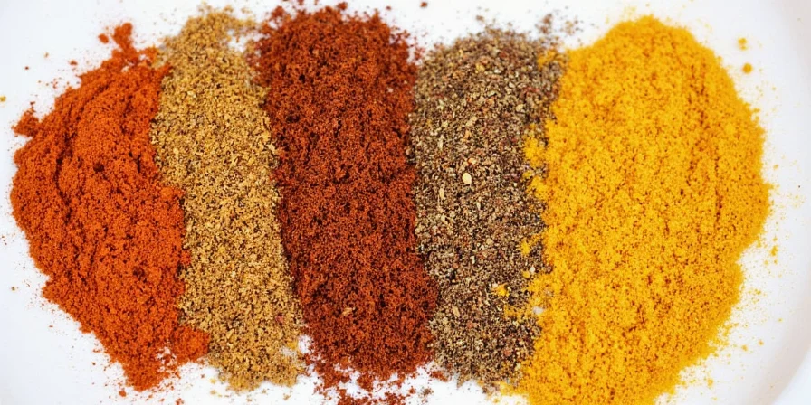 Close-up of scotch bonnet peppers and paprika in a spice bowl