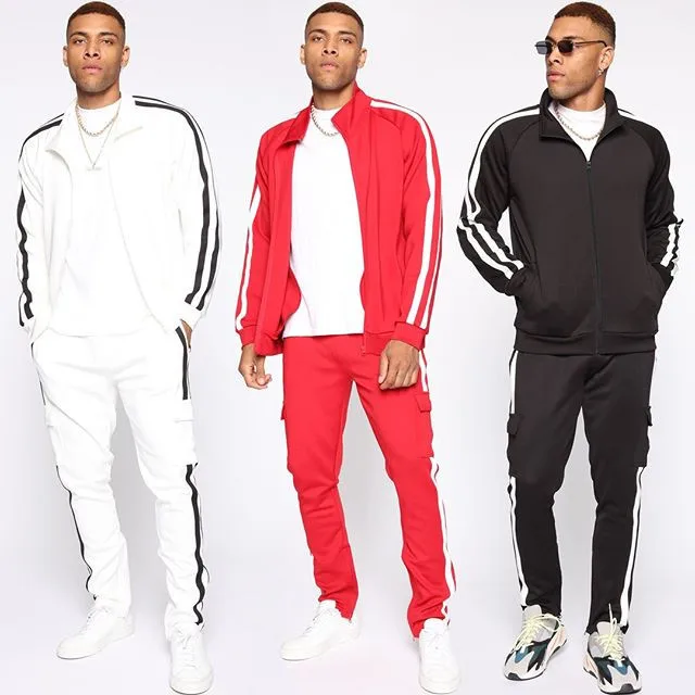 

Amazon Outdoor Sport Men Sportswear Tracksuit Men 2 piece Set Jacket Sets Fitness Clothes Set Men