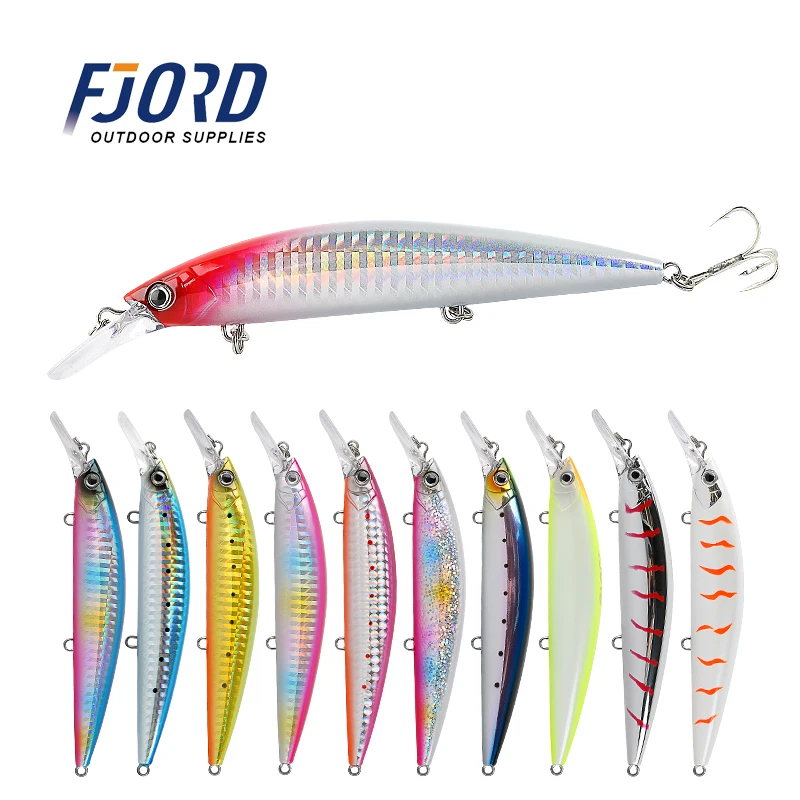 

FJORD Hot Selling Diving lure 110mm 37g 3d eyes for heavy minnow lure wobbler lure Sinking Saltwater Bait Tackle