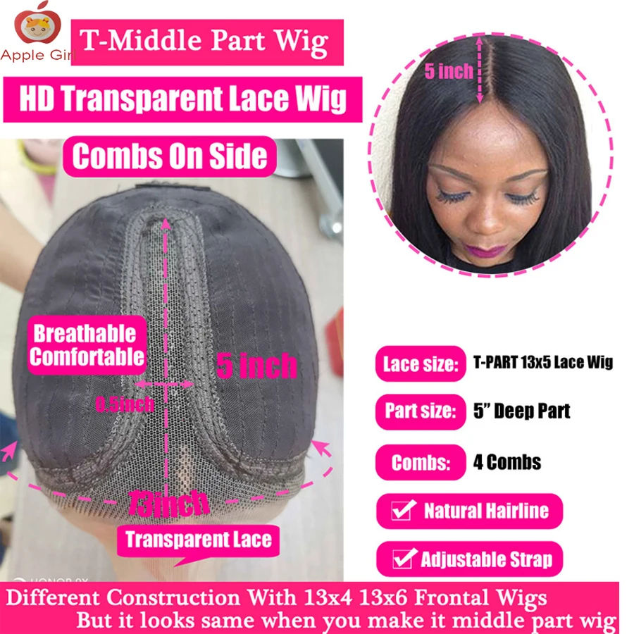 13x6 t part wig