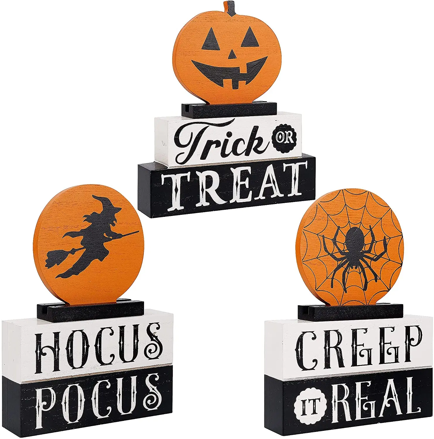 

KRAFF RTS Halloween Table Wooden Signs Tiered Tray Decor Bunny Figurine Spring Farmhouse Easter Tabletop Decoration