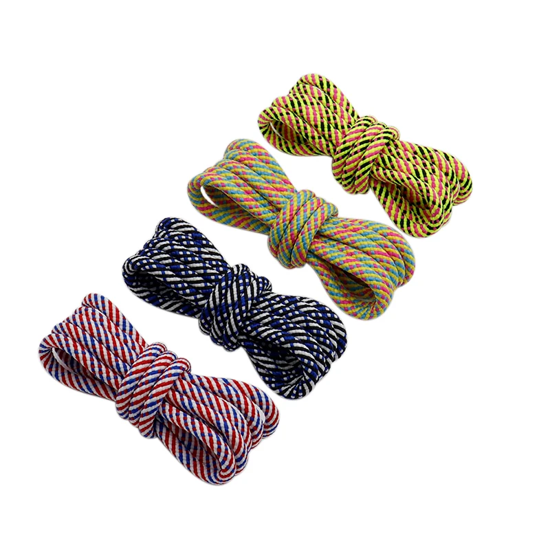 

Weiou Manufacturer High Quality Polyester Tricolor Color Round Waterproof Shoelace Support Custom Logo Metal Shoulder Strap, Customized color