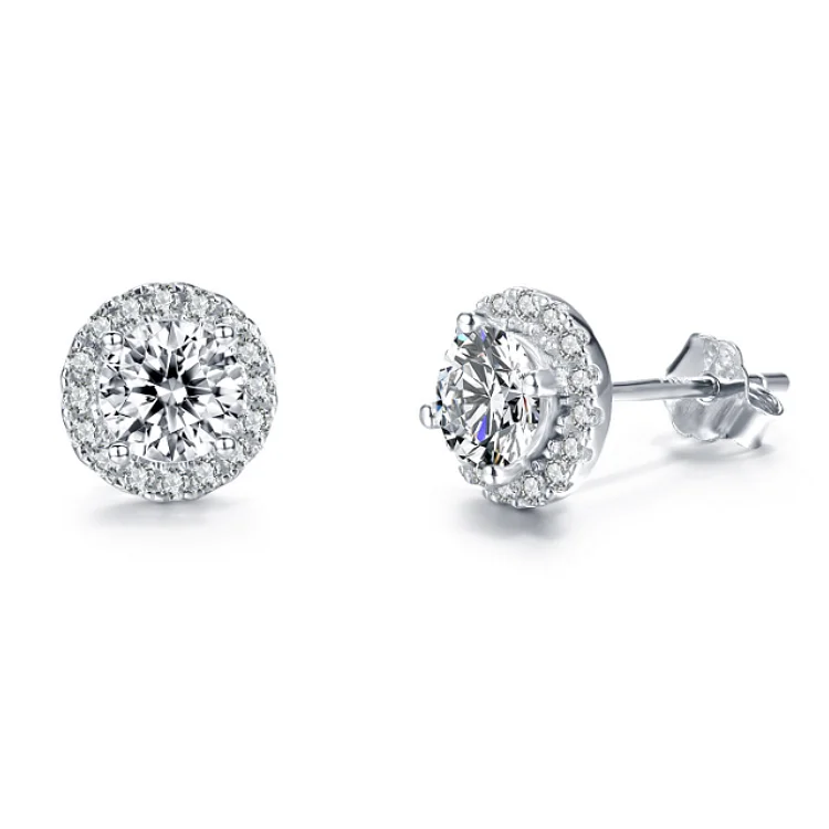 

White GH/VVSI moissanite diamond earring 925 sterling silver earring jewelry