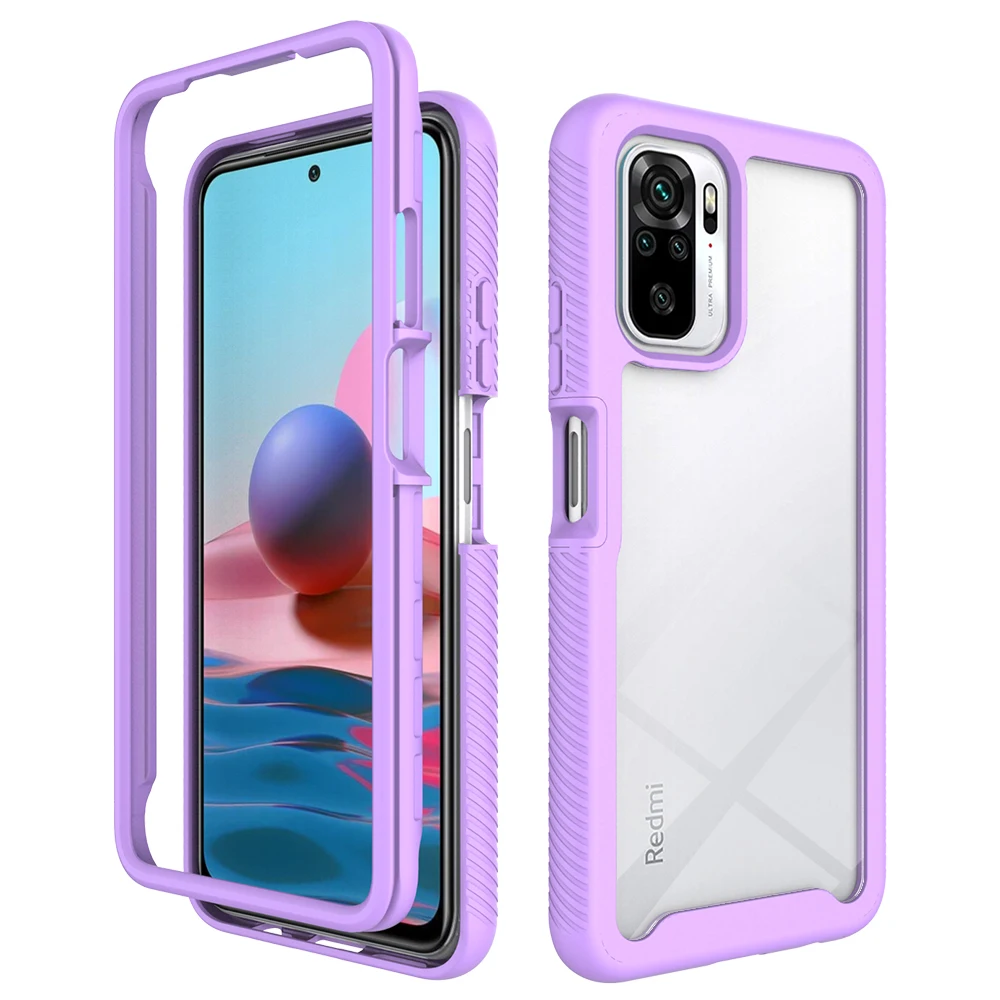 

Heavy Duty Protection Shockproof Defender Rugged Acrylic Bumper Phone Case For Redmi Note 10/Note 10s, New 6 colors