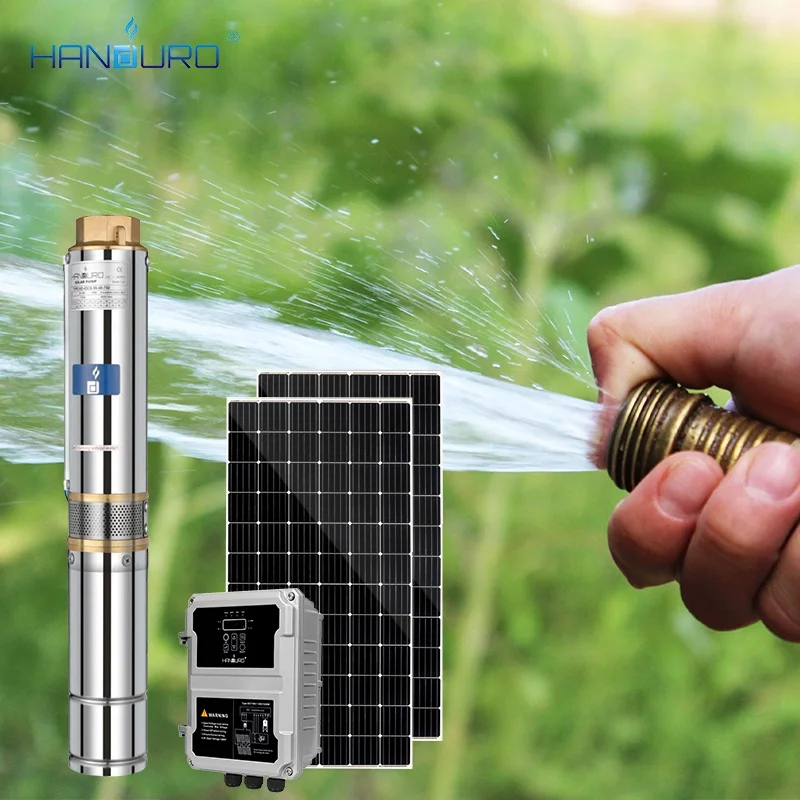 

solar panel with water pump 0.8 hp dc solar pump submersible for deep well solar water pump system