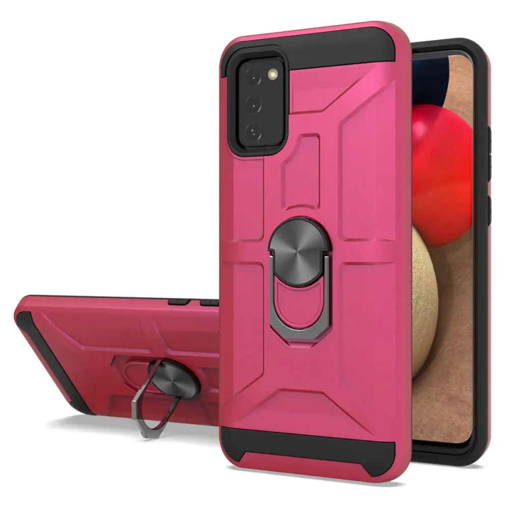 

Android Compatible Brand Kickstand Mobile Case Phone Cover With Ring Holder For Samsung A12 A32 A52 A72 A02 A02S, Oem