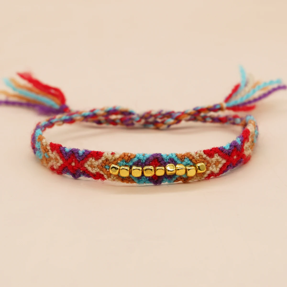 

Go2boho Multicolor Friendship bracelets Anklets Macrame Boho Hippie Hand Knotted Aztec Adjustable Summer Beach Woven Jewelry