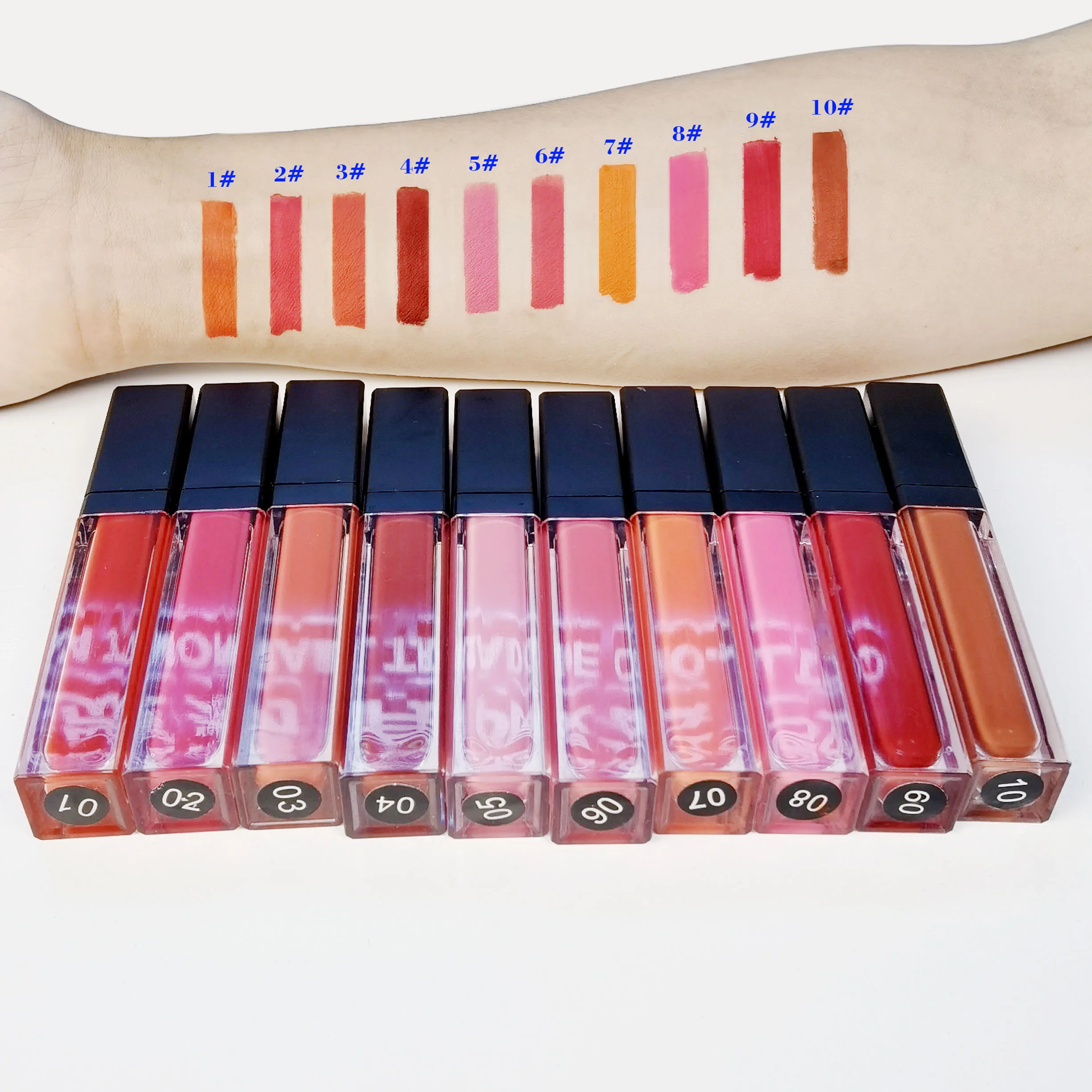 

Flavored Color Lip Gloss Vendor Wholesale matte Pink Makeup Glossy Liquid Jelly Clear Lipgloss