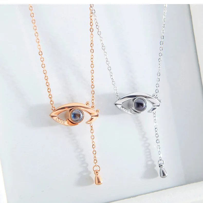 

Jessy Jewelry 2021 Women Girls Fashion Hot-sell One hundred Language Necklace High-quanlity Devil Eye Necklace for Girls Women, As shown