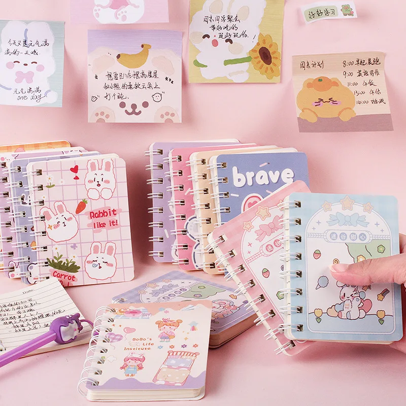 

Kawaii cute cartoon color page stationery notebook Student children Beautiful girl Portable Pocket Notepads notebook