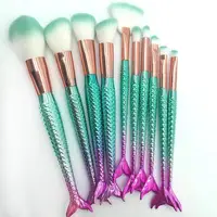 

2019 factory direct fishtail professional beauty tools 10 mermaid makeup brush set