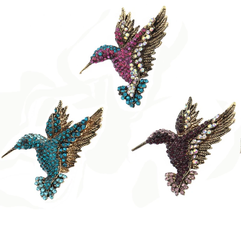 

Multi Colors Crystal Rhinestone Cute Birds Animal Brooch Pin Women Garment Fashion Jewelry Brooches, Multi color