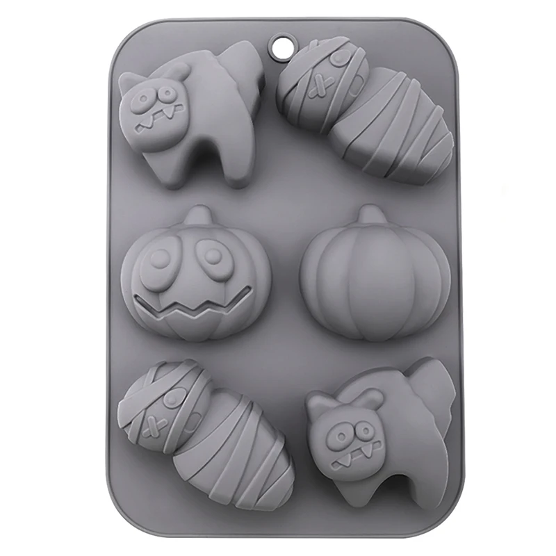 

Amazon Bestseller Pendant Hanging Ghost Witch Pumpkin Cat Silicone Fondant Mold for Halloween Cake, Grey