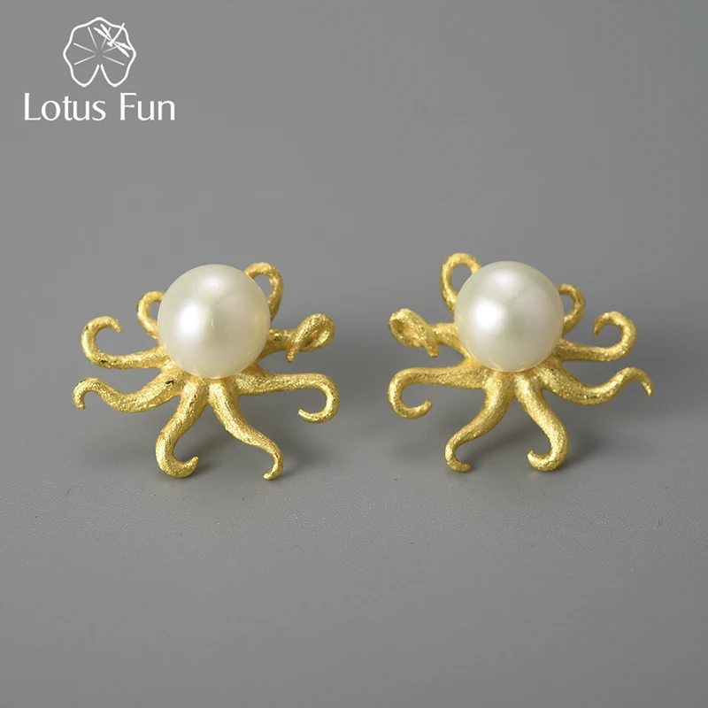 

Lotus Fund Factory Price pure 925 sterling silver octopus Earrings