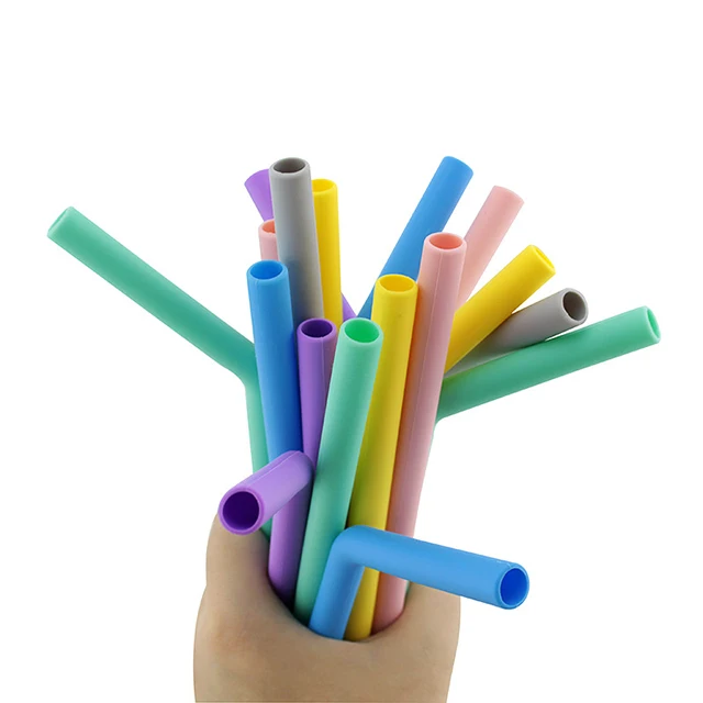 

Food grade silicone material straw durable straw set, Colorfull