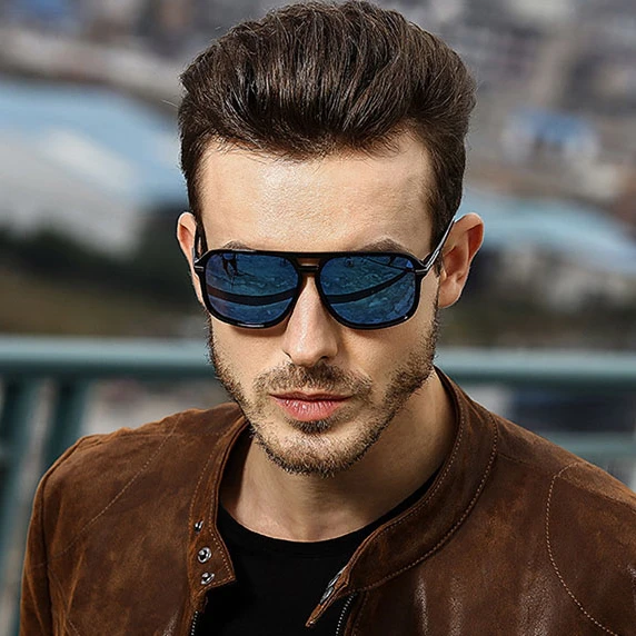 

2021 mens sunglasses fashion retro driving polarized sunglasses, Black