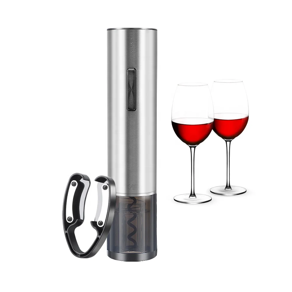 

Cordless Electric Wine Bottle Opener Usb Rechargeable Automatic Corkscrew Gift Set (lithium battery), Sliver