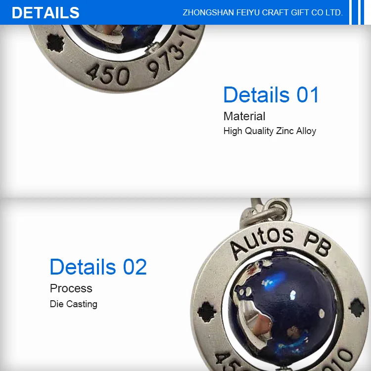 
Zinc Alloy Waist Hanging Ball Spinner Pendant Keychain 